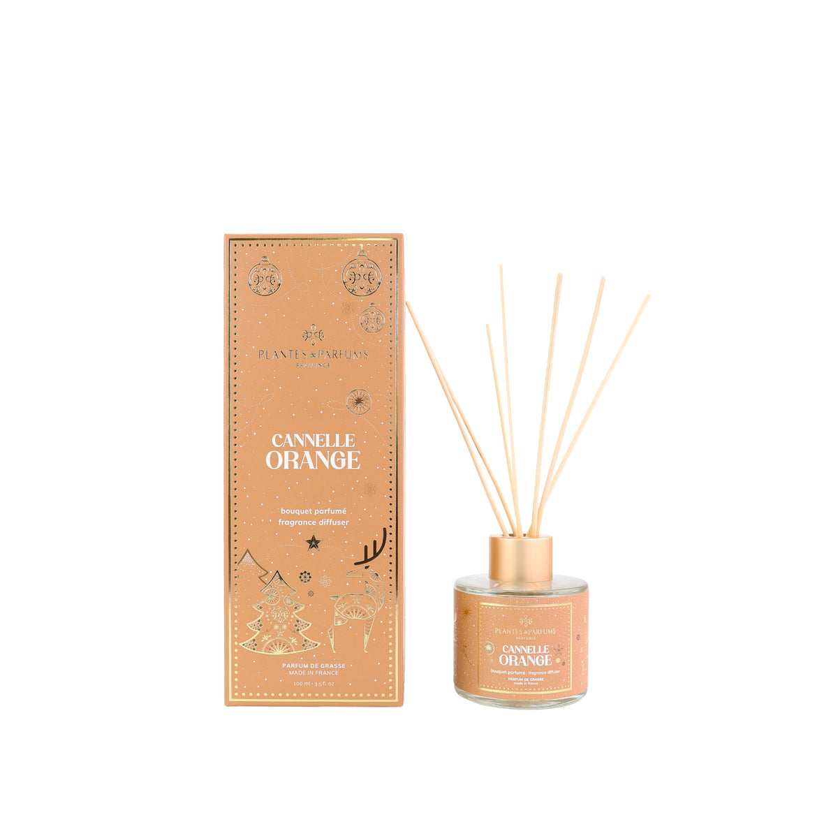 Bouquet parfumé Cannelle Orange avec bâtonnets diffuseurs