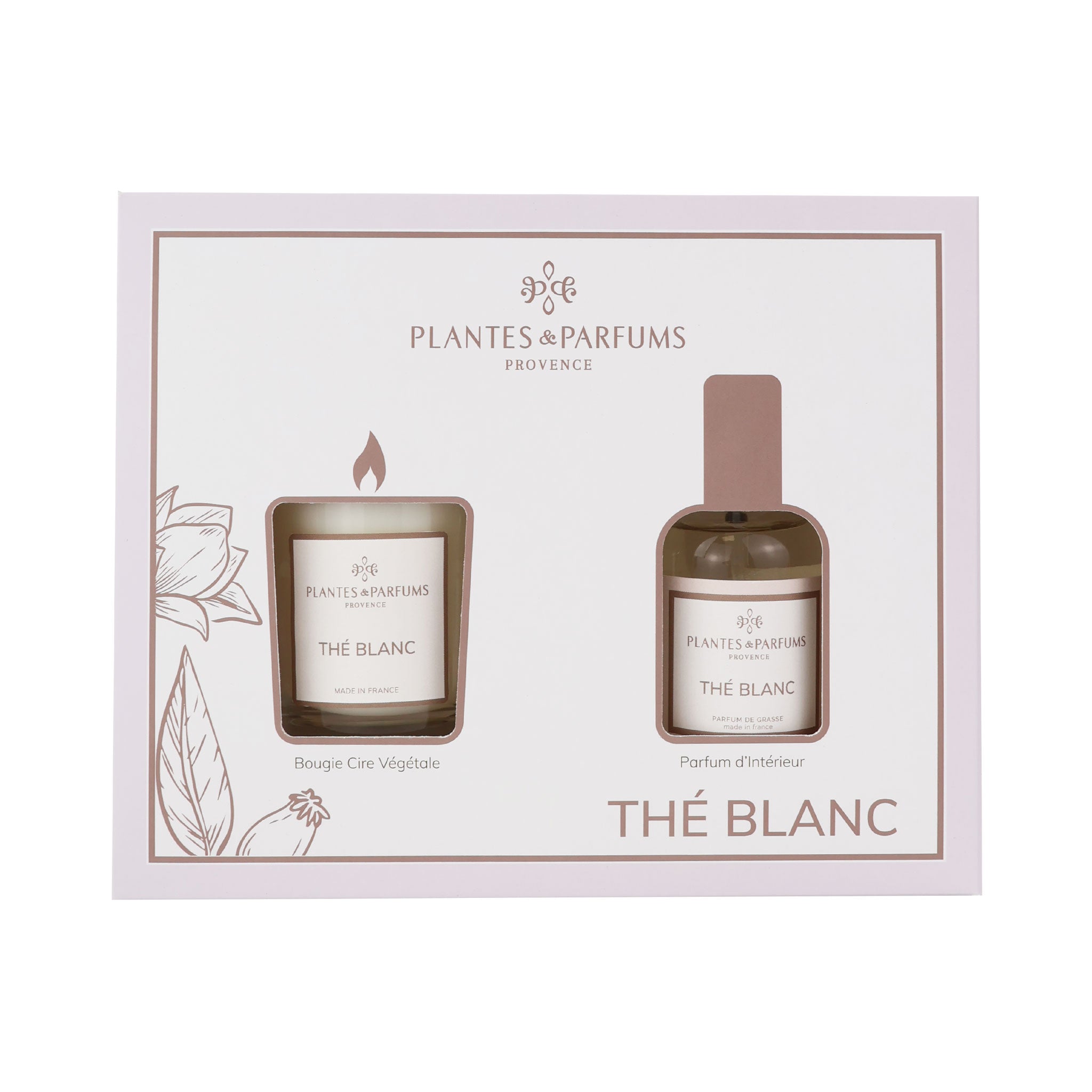 Thé Blanc Coffret Bougie 75g/PI 50ml