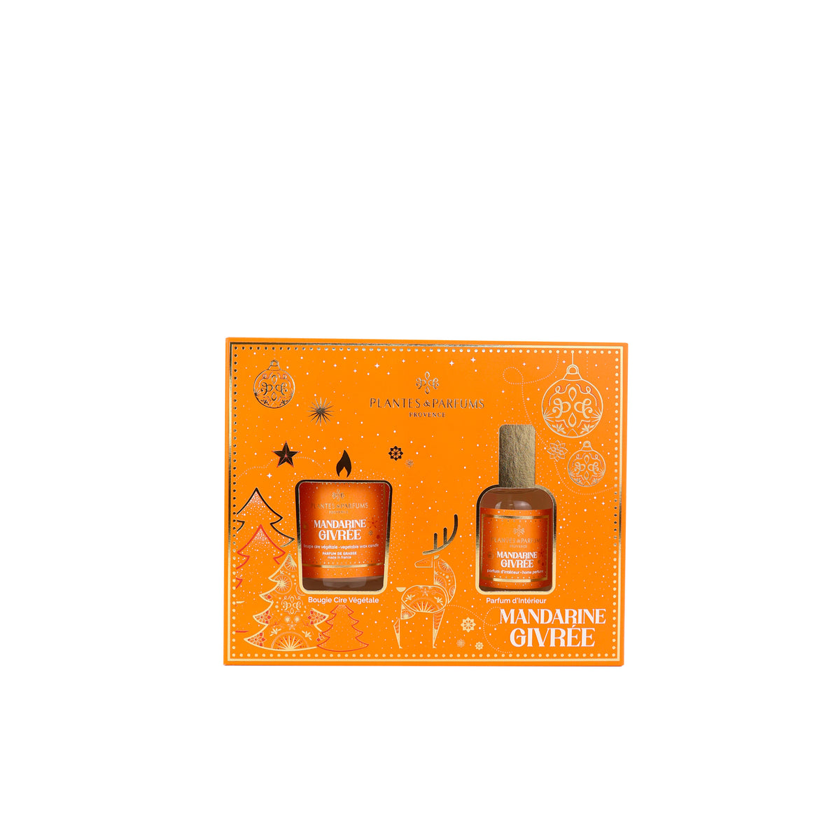 Coffret senteurs d’intérieur Mandarine Givrée, bougie et parfum d’intérieur