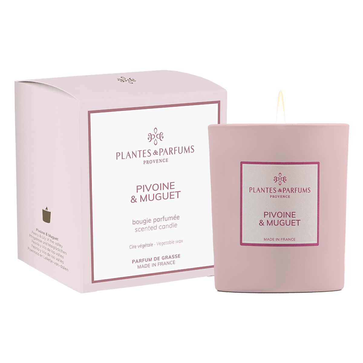 Pivoine & Muguet Bougie Parfumée 180g avec étui